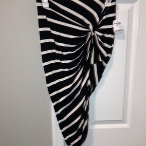 NEW WITH TAGS layered mini skirt striped Charlotte Russe angled knot skirt